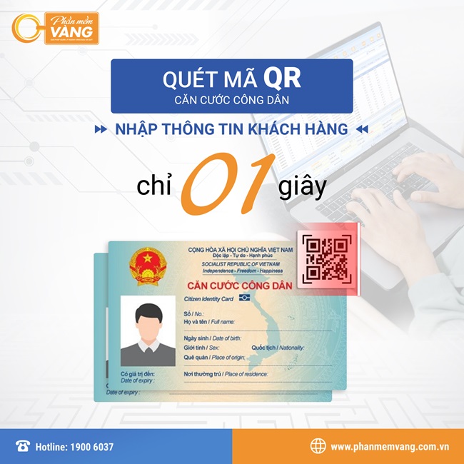 Quét mã QR trên căn cước công dân - Phần Mềm Vàng 